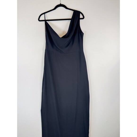 Amanda Uprichard Womens Dress Black Maxi One Shoulder A Line Party Evening Large - Picture 6 of 13